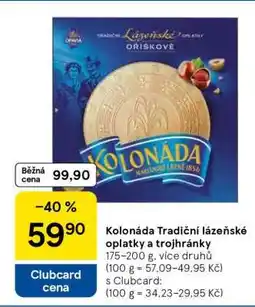 Tesco Kolonáda Tradiční lázeňské oplatky a trojhránky nabídka