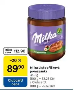Tesco Milka lískooříšková pomazánka nabídka