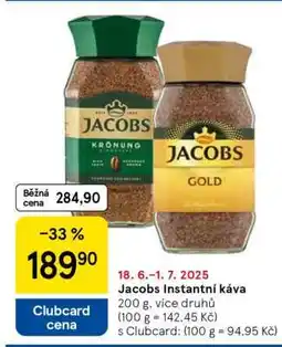 Tesco JACOBS instantní káva nabídka