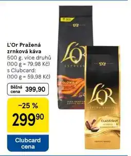 Tesco L'Or Pražená zrnková káva nabídka