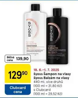Tesco Syoss Šampon na vlasy Syoss Balzám na vlasy nabídka