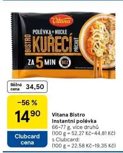 Tesco Vitana Bistro Instantní polévka nabídka