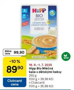 Tesco Hipp Bio Mléčná kaše s dětskými keksy nabídka