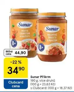 Tesco Sunar Příkrm nabídka