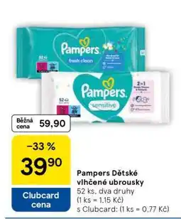 Tesco Pampers Dětské vlhčené ubrousky nabídka