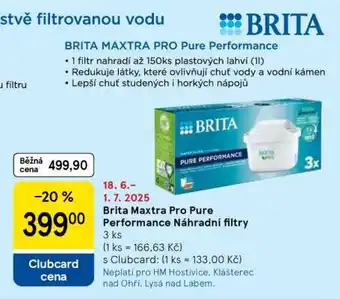 Tesco Brita Maxtra Pro Pure Performance Náhradní filtry nabídka
