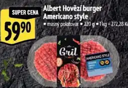 Albert Albert Hovězí burger Americano style nabídka