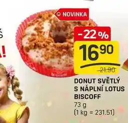 Flop DONUT SVĚTLÝ S NÁPLNÍ LOTUS BISCOFF 73 g nabídka
