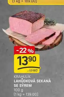 Flop LAHŮDKOVÁ SEKANÁ SE SÝREM 100g nabídka