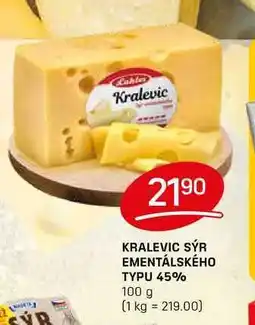 Flop KRALEVIC SÝR EMENTÁLSKÉHO TYPU 45% 100g nabídka