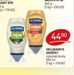 Flop HELLMANN'S OMÁČKY vybrané druhy 250 ml nabídka