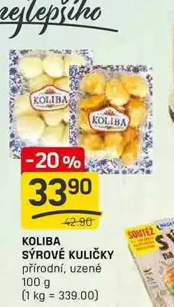 Flop KOLIBA SÝROVÉ KULIČKY přírodní, uzené 100g nabídka
