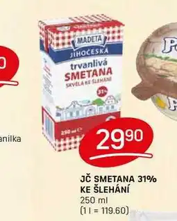Flop JČ SMETANA 31% KE ŠLEHÁNÍ 250 ml nabídka