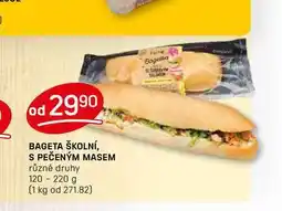 Flop BAGETA ŠKOLNÍ, S PEČENÝM MASEM různé druhy 120-220 g nabídka