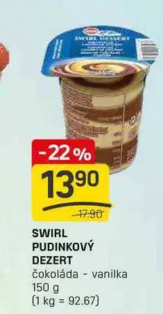 Flop SWIRL PUDINKOVÝ DEZERT čokoláda vanilka 150 g nabídka
