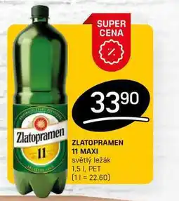 Flop ZLATOPRAMEN 11 MAXI světlý ležák 1,5 1, PET (11 = 22.60) nabídka