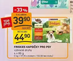Flop FRISKIES KAPSIČKY PRO PSY vybrané druhy 4 x 85 g nabídka