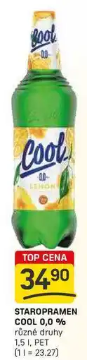 Flop STAROPRAMEN COOL 0,0 % 1,5l, PET nabídka