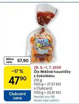 Tesco Ölz Mléčné houstičky s čokoládou, 210 g nabídka
