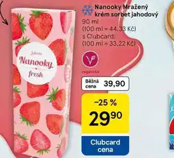 Tesco Nanooky Mražený krém sorbet jahodový, 90 ml nabídka