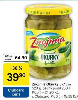 Tesco Znojmia Okurky 5-7 cm, 520 g nabídka