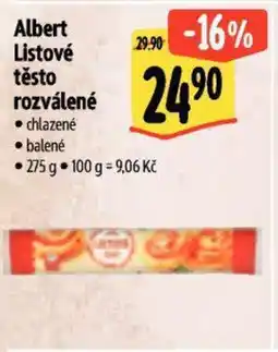 Albert Albert Listové těsto rozválené nabídka