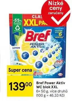 Tesco Bref Power Aktiv WC blok XXL, 6x 50 g nabídka