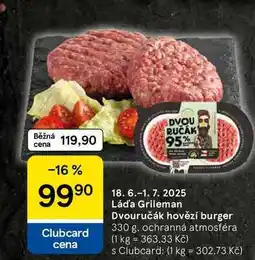 Tesco Láďa Grileman Dvouručák hovězí burger, 330 g nabídka
