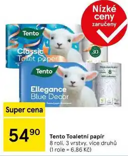 Tesco Tento Toaletní papír, 8 roli, 3 vrstvy, více druhů nabídka
