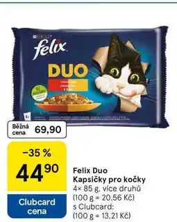 Tesco Felix Duo Kapsičky pro kočky, 4× 85 g, více druhů nabídka