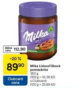 Tesco Milka Lískooříšková pomazánka, 350 g nabídka