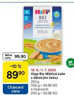 Tesco Hipp Bio Mléčná kaše s dětskými keksy, 250 g nabídka