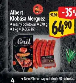 Albert Albert Klobása Merguez 270 g nabídka