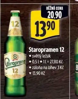 Albert Staropramen 12 světlý ležák 0.51 nabídka