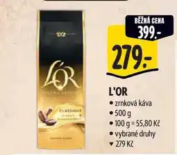 Albert L'OR zrnková káva 500 g nabídka