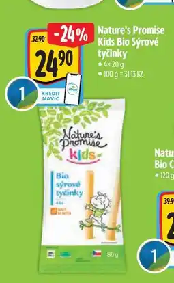 Albert Nature's Promise Kids Bio Sýrové tyčinky 4×20 g nabídka