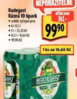Albert Radegast Rázná 10 6pack nabídka