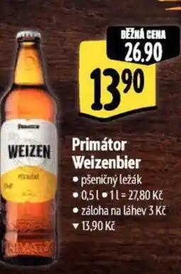 Albert Primátor Weizenbier nabídka