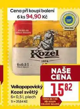 Billa Velkopopovický Kozel světlý 6x 0,51, plech nabídka