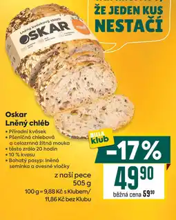 Billa Oskar Lněný chléb 505g nabídka