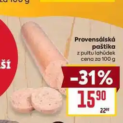 Billa Provensálská paštika z pultu lahůdek cena za 100 g nabídka