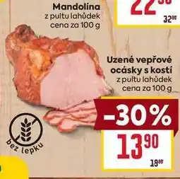 Billa Uzené vepřové ocásky s kostí z pultu lahůdek cena za 100 g nabídka
