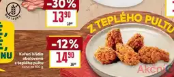 Billa Kuřecí křídla obalovaná z teplého pultu cena za 100 g nabídka