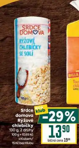 Billa Srdce domova Rýžové chlebíčky 130 g nabídka
