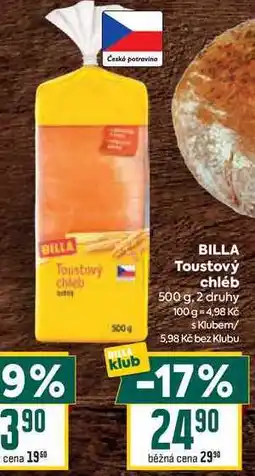 Billa BILLA Toustový chléb 500 g nabídka