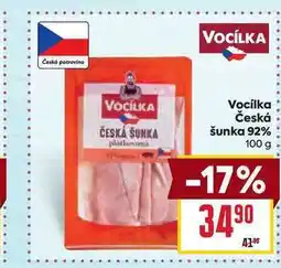 Billa Vocilka Česká šunka 92% 100 g nabídka
