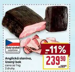 Billa Anglická slanina, Uzený bok cena za 1 kg nabídka