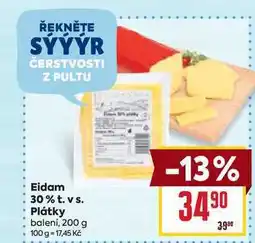 Billa Eidam 30% t. vs. Plátky balení, 200 g nabídka