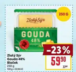 Billa Zlatý Syr Gouda 48% Bloček 250 g nabídka