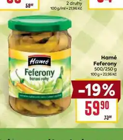 Billa Hamé Feferony 500/250 g nabídka